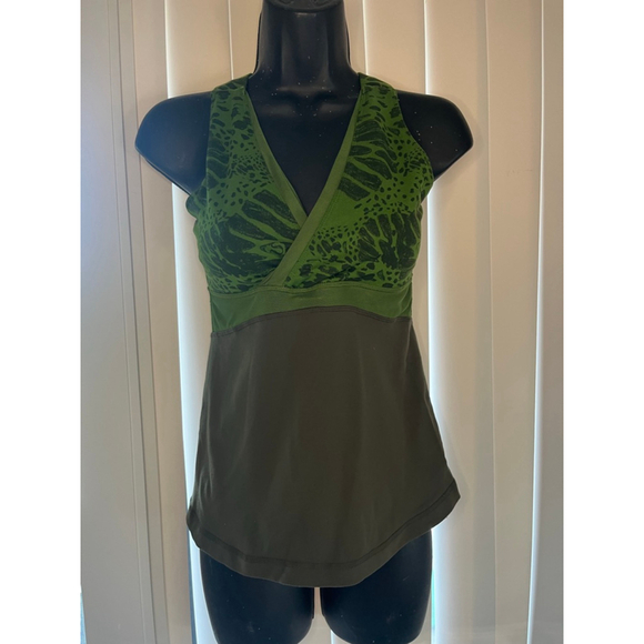 lululemon athletica Tops - Olive Green V-neck Lulu Tank-